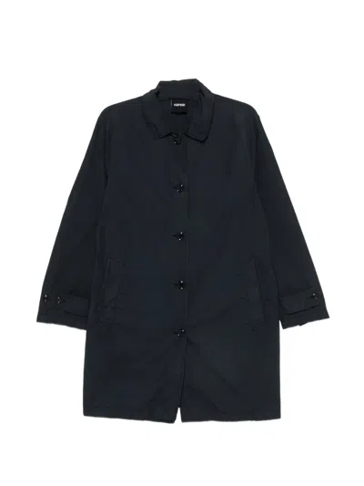 Aspesi Button-fastening Coat In Blue