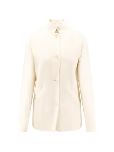 Aspesi Button-fastening High-neck Jacket In White