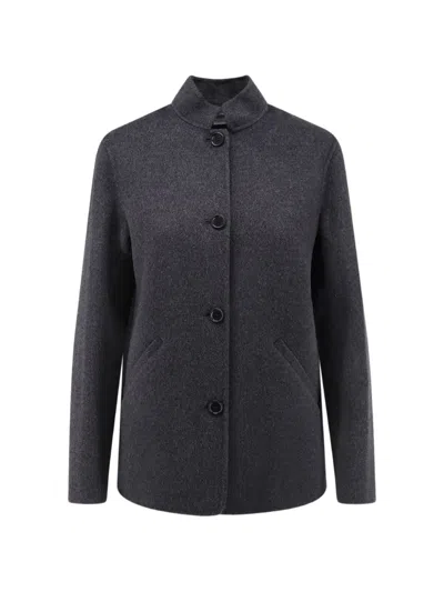 ASPESI BUTTON-FASTENING HIGH-NECK JACKET