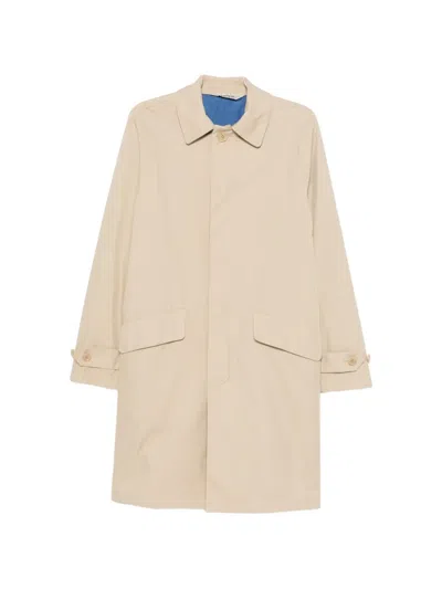 Aspesi Button-fastening Raglan-sleeve Coat In Brown