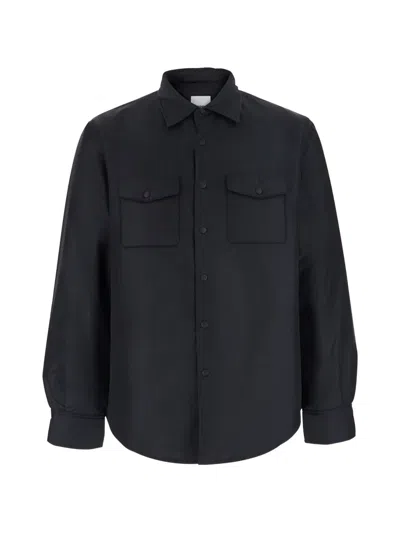 Aspesi Button-fastening Shirt Jacket In Black