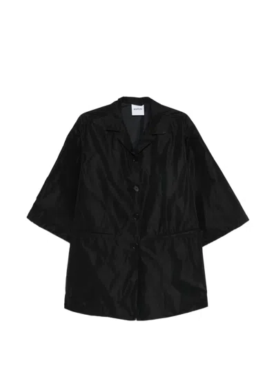 Aspesi Button-fastening Short-sleeve Coat In Black
