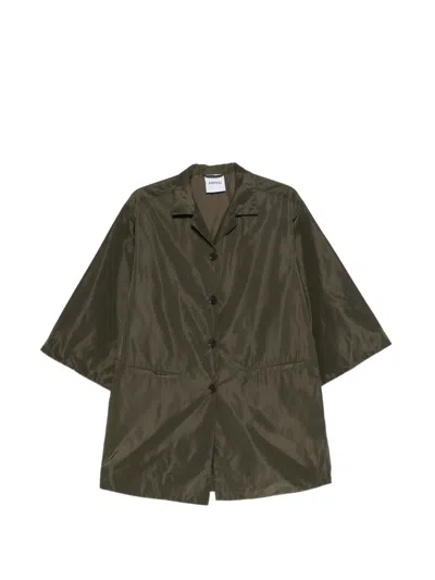 Aspesi Button-fastening Short-sleeve Coat In Green