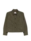 Aspesi Button-front Cropped Jacket In Green