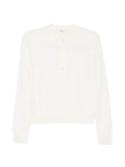 Aspesi Button-up Cashmere Polo Top In White