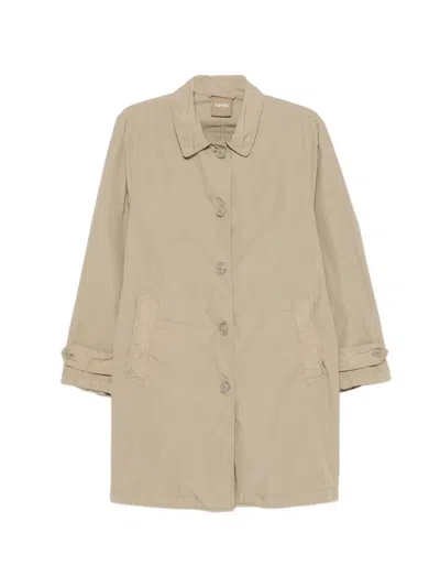 Aspesi Button-up Long-sleeve Trench Coat In Brown