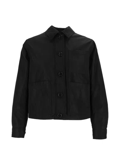 Aspesi Button-up Patch-pocket Jacket In Black