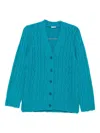 Aspesi Cable-knit Buttoned Cardigan In Blue