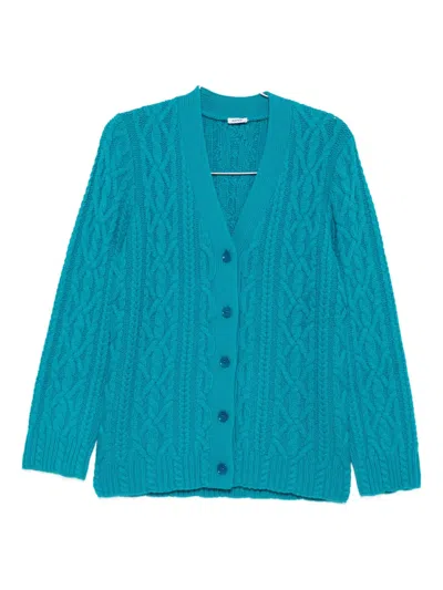 Aspesi Cable-knit Buttoned Cardigan In Blue