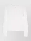 Aspesi Cable Knit Crew Neck Long Sleeve Sweater In White