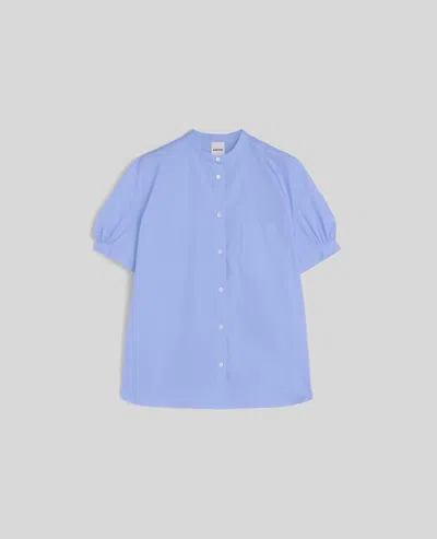 ASPESI CAMICIA A MANICHE CORTE IN POPELINE - AZZURRO