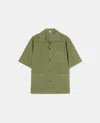 Aspesi Camicia A Maniche Corte In Popeline Di Cotone - Militare In Militare