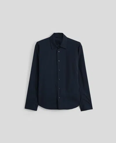 Aspesi Light Linen Shirt With Pocket In Blue