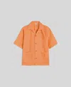 ASPESI CAMICIA BOWLING IN POPELINE DI COTONE - ARANCIO