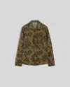 Aspesi Relaxed-fit Floral-patterned Shirt With Classic Collar In Green