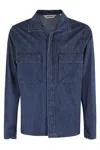 Aspesi Medium Denim Shirt With Classic Collar In Denim Medio
