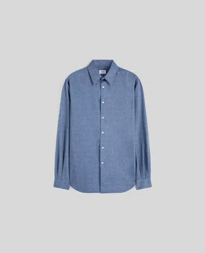 Aspesi Cotton Poplin Shirt With Breast Pocket In Blue