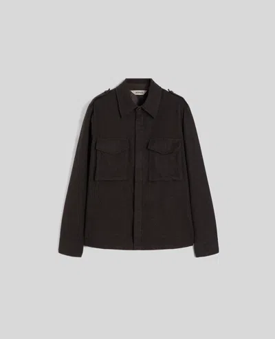 Aspesi Camicia Field Shirt In Flanella - Marrone In Brown