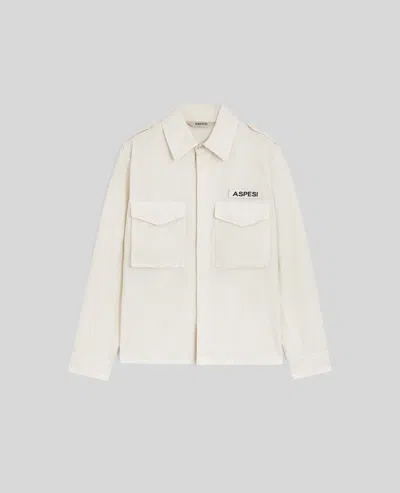 ASPESI CAMICIA FIELD SHIRT IN TELA DI COTONE - NATURALE