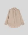 Aspesi Camicia In Cotone Con Collo Alla Coreana - Beige In Beige