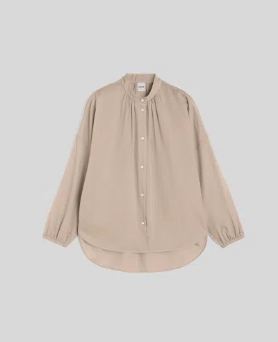 Aspesi Camicia In Cotone Con Collo Alla Coreana - Beige