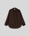 Aspesi Camicia In Cotone Con Collo Alla Coreana - Marrone In Marrone