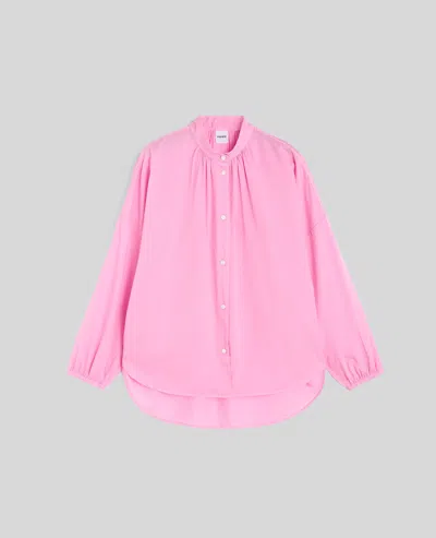 Aspesi Gathered Poplin Shirt In Pink