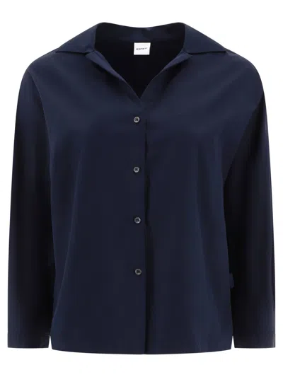 Aspesi Camicia In Cotone Con Collo Francese Shirts Blue In Navy