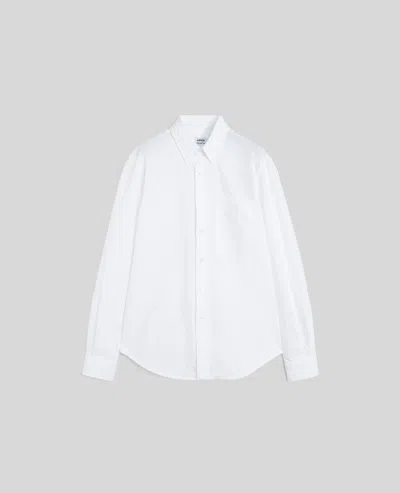 Aspesi Box Cut Cotton Poplin Shirt In White