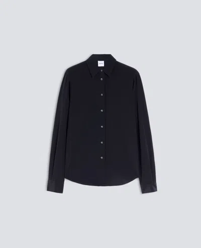 Aspesi Camicia In Crepe De Chine Di Seta - Nero In Red