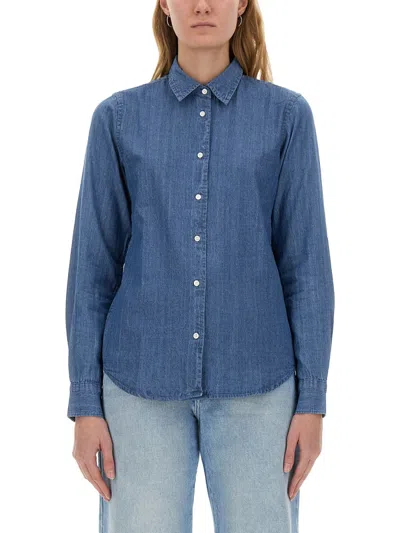 Aspesi Camicia In Denim In Blue
