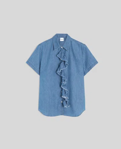 Aspesi Camicia In Denim Con Ruches - Denim