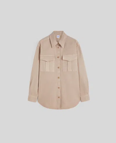 Aspesi Camicia In Gabardina Di Cotone Stretch - Sasso