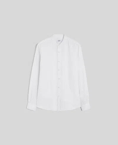 Aspesi Camicia In Lino Collo Alla Coreana - Bianco