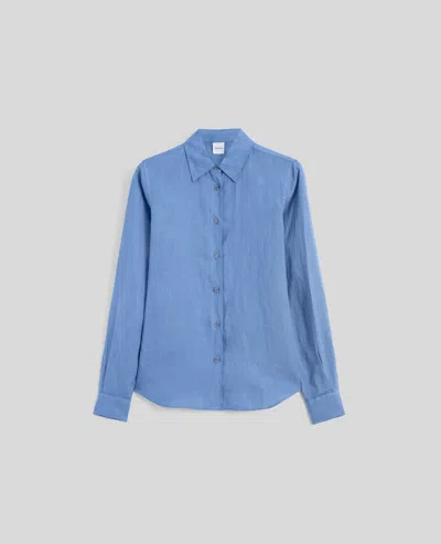 Aspesi Camicia In Lino Tinto In Capo - Azzurro