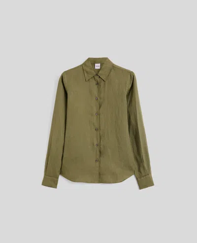 Aspesi Camicia In Lino Tinto In Capo - Militare