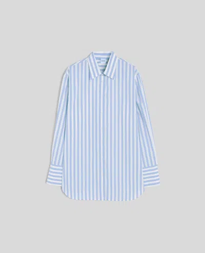 Aspesi Camicia In Popeline A Righe Verticali - Riga Azzurra