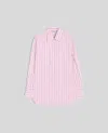 Aspesi Camicia In Popeline A Righe Verticali - Riga Rosa In Riga Rosa