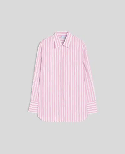 Aspesi Camicia In Popeline A Righe Verticali - Riga Rosa