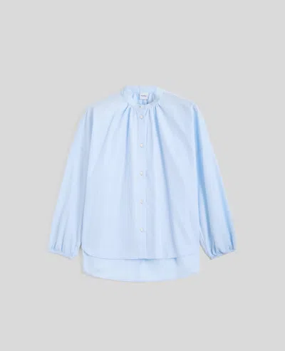 Aspesi Camicia In Popeline Con Arricci - Azzurro