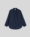 Aspesi Camicia In Popeline Con Arricci - Navy In Navy