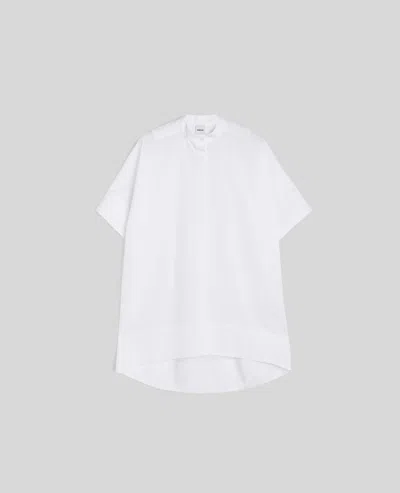 ASPESI CAMICIA IN POPELINE CON COLLO ALLA COREANA - BIANCO