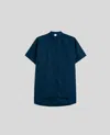 Aspesi Camicia In Popeline Con Collo Alla Coreana - Navy In Navy