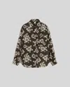 Aspesi Camicia In Seta Habotai Con Stampa Hibiscus - Militare In Militare