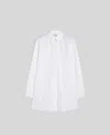 Aspesi Long Cotton Poplin Shirt In Bianco