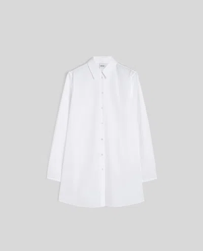 Aspesi Long Cotton Poplin Shirt In White
