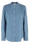 Aspesi Chinese Collar Denim Shirt In Denim