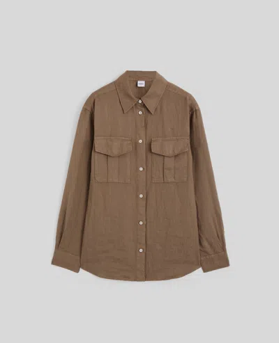 ASPESI CAMICIA IN LINO - TERRA