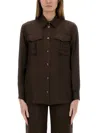 Aspesi Brown Relaxed-fit Shirt With Classic Collar In Brown