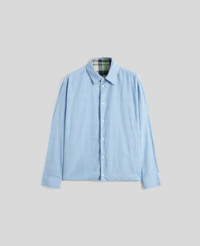 Aspesi Camicia Reversibile In Cotone Madras E Chambray - Scozzese
